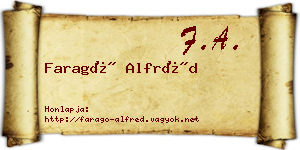Faragó Alfréd névjegykártya