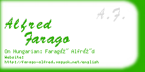 alfred farago business card